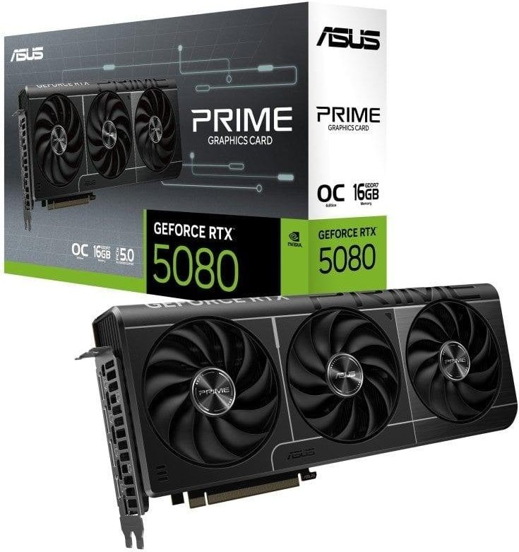 Tarjeta Gráfica Asus GeForce RTX 5080 PRIME OC 16GB GDDR7 Reflex 2 RTX AI DLSS4.5