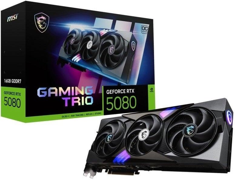 MSI GeForce RTX 5080 GAMING TRIO OC 16GB GDDR7 Reflex 2 RTX AI DLSS4