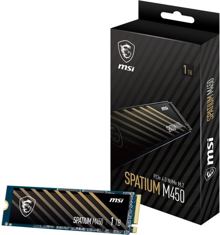MSI SPATIUM M450 1TB Disco SSD 3400MB/s NVMe PCIe 4.0 M.2 Gen4 3D NAND
