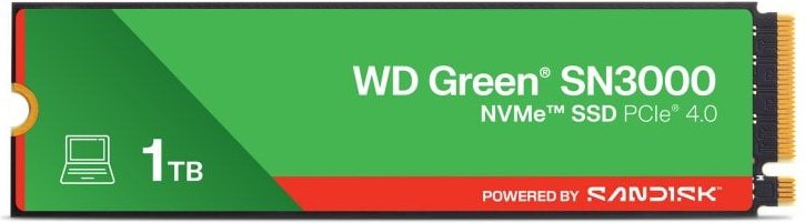 WD Green SN3000 1TB Disco SSD 5000MB/s NVMe PCIe 4.0 M.2 Gen4 QLC 3D NAND