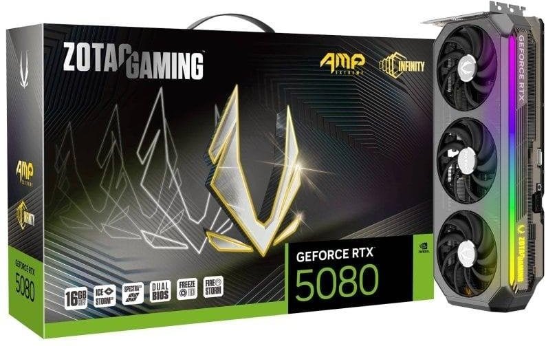 ZOTAC GAMING GeForce RTX 5080 AMP Extreme INFINITY 16GB GDDR7 Reflex 2 RTX AI DLSS4