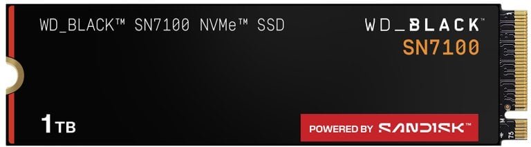 WD BLACK SN7100 1TB Disco SSD 7250MB/s NVMe PCIe 4.0 M.2 Gen4 TLC 3D NAND