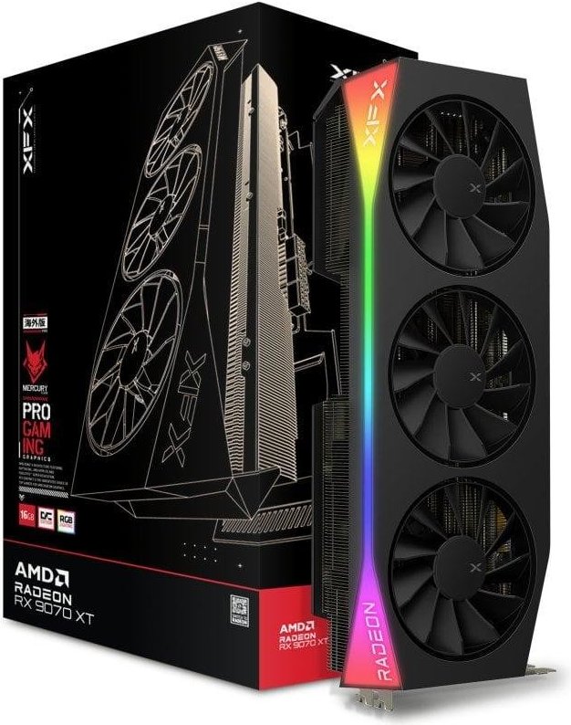 XFX MERCURY AMD Radeon RX 9070 XT OC Triple Fan 16GB GDDR6 FSR 4