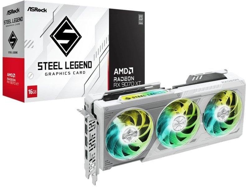 ASRock Steel Legend AMD Radeon RX 9070 XT 16GB GDDR6 FSR 4