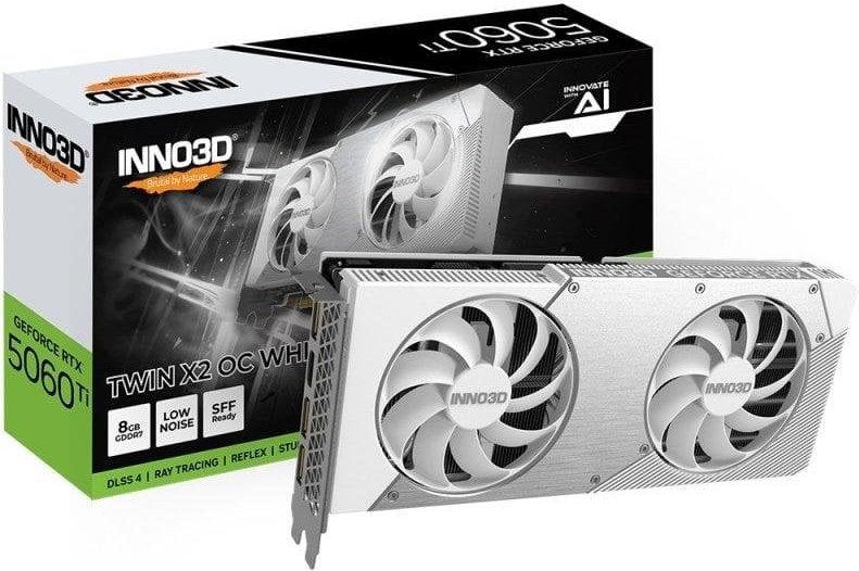 INNO3D GeForce RTX 5060 Ti TWIN X2 OC 8GB GDDR7 Reflex 2 RTX AI DLSS4 Blanca