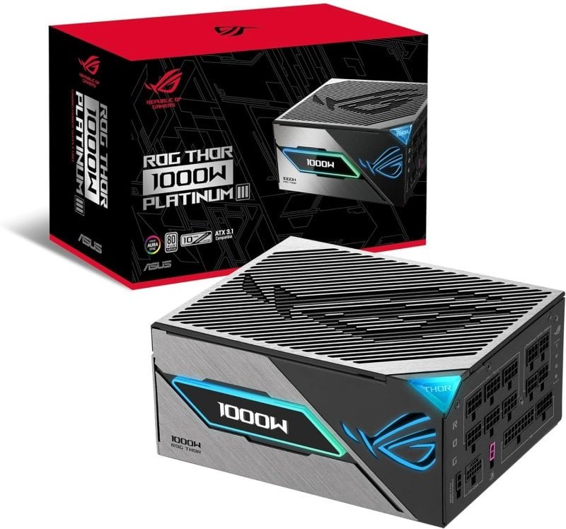 ASUS ROG Thor 1000P3 ATX 3.1 PCIe 5.1 1000W 80 Plus Platinum Modular