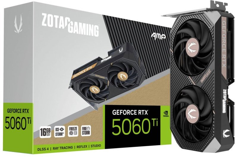 ZOTAC GAMING GeForce RTX 5060 Ti AMP 16GB GDDR7 Reflex 2 RTX AI DLSS4