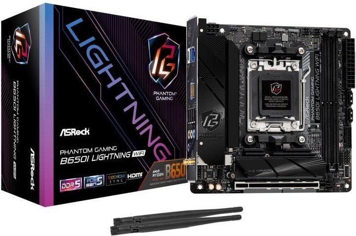 Placa Base ASRock B650I AM5 Mini ITX Phantom Gaming Lightning DDR5 WiFi 6E 2.5G LAN M.2 Gen5