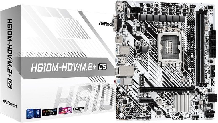 Placa Base ASRock H610 Intel LGA 1700 Micro ATX H610M-HDV/M.2+ DDR5 M.2+