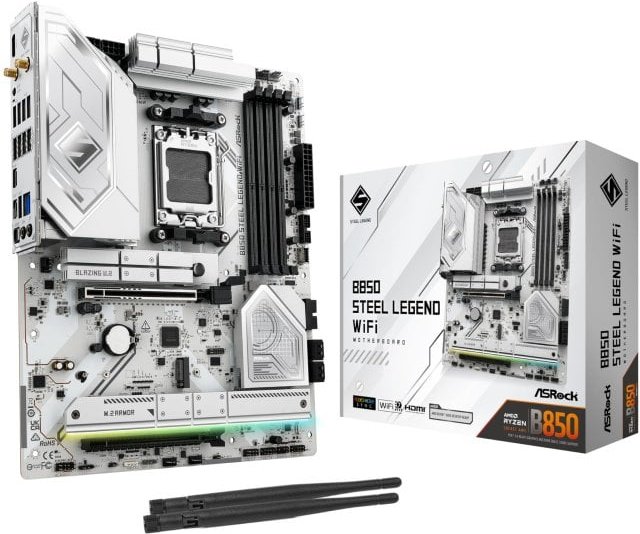 Placa Base Asrock B850 AMD B850 AM5 ATX Steel Legend WiFi DDR5 PCIe 5.0 RAID