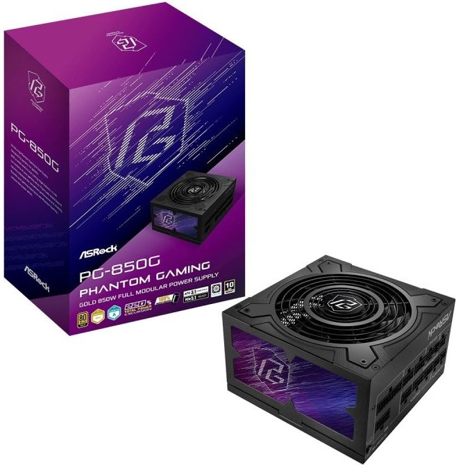 Fuente de Alimentación Asrock 850W Certificación 80+ Gold Phantom Gaming PG-850G Extras modulares