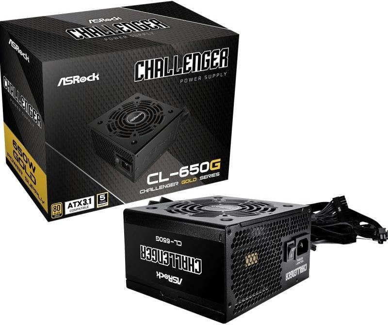 Fuente de alimentación Asrock CL-650G 650W Certificación 80 PLUS Gold activa