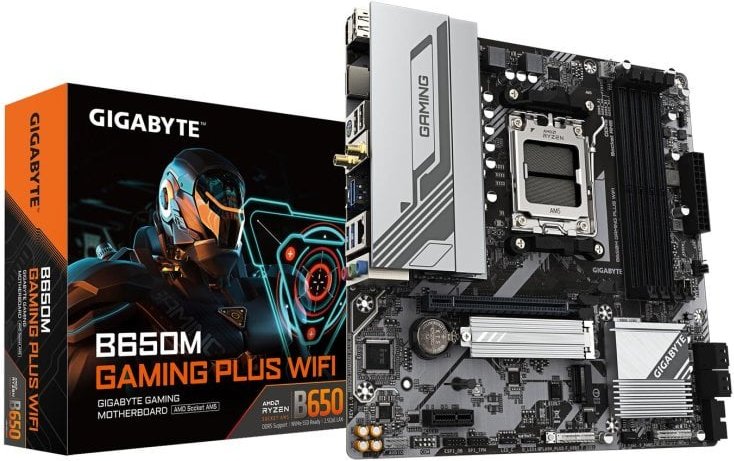Placa Base Gigabyte B650 AMD AM5 MicroATX B650M GAMING PLUS WIFI DDR5 2xM.2 2.5GbE WiFi 6E Bluetooth 5.3