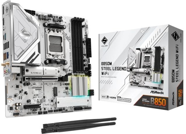 Placa Base Asrock B850M Steel Legend WiFi B850 AM5 Micro ATX Overclock DDR5 WiFi RAID