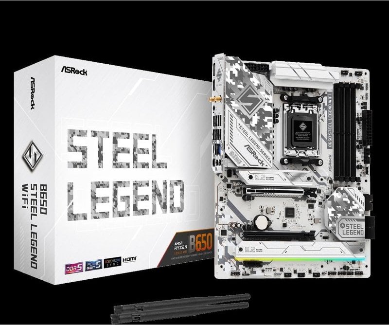 Placa Base Asrock B650 ATX AM5 Steel Legend WiFi 6E DDR5 192GB M.2 RAID RGB