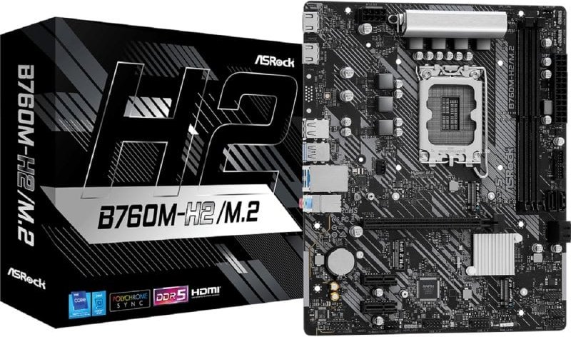 Placa Base Asrock B760M-H2/M.2 Intel B760 LGA 1700 Micro ATX DDR5 M.2 USB 3.2 Gen2