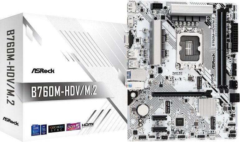 Placa Base ASRock B760 Intel B760M Socket 1700 Micro ATX B760M-HDV/M.2 DDR5 M.2 PCIe 4.0 LAN 2.5GbE