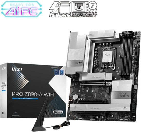 Placa Base MSI Z890 ATX LGA 1851 PRO Z890-A WIFI DDR5 Wi-Fi 7 RAID 5GbE