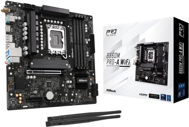 Placa Base Asrock B860 Micro ATX LGA 1851 B860M Pro-A WiFi DDR5 PCIe Ethernet HD
