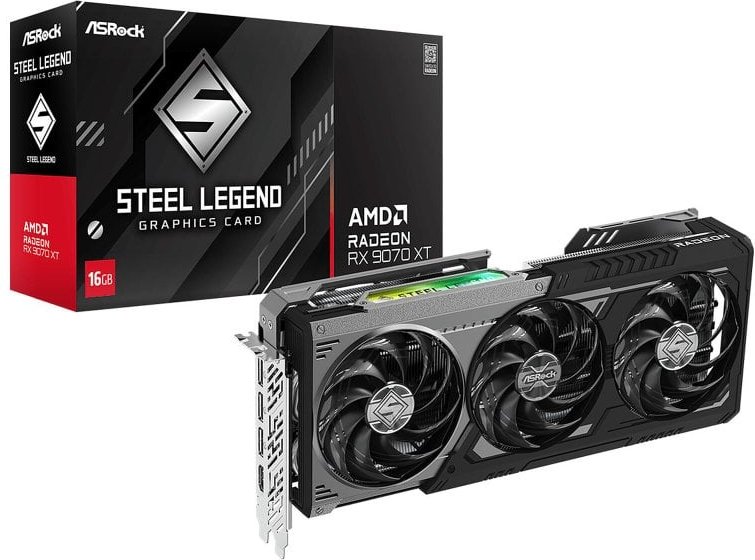 Tarjeta Gráfica Asrock Radeon RX 9070 XT Steel Legend Dark 16GB GDDR6 RDNA 3 Overclocking