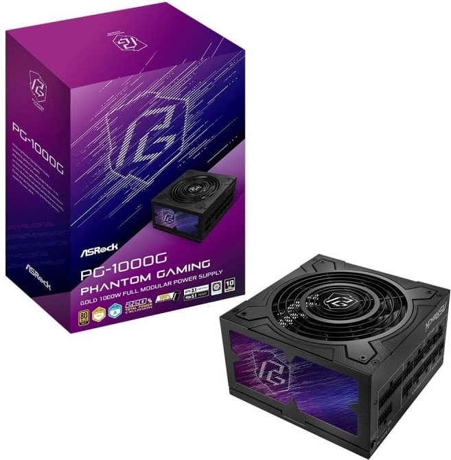 Fuente de Alimentación Asrock 1000W 80+ Gold Phantom Gaming Modular Multi-Rail Garantía 5 años