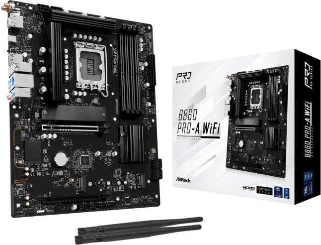 Placa Base Asrock B860 Intel B860 LGA 1851 ATX Pro-A WiFi 6E DDR5 M.2 2.5G LAN