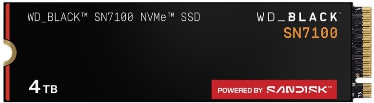 SSD WD_BLACK SN7100 4TB M.2 PCIe Gen4 NVMe 7000MB/s 3D TLC NAND 2280