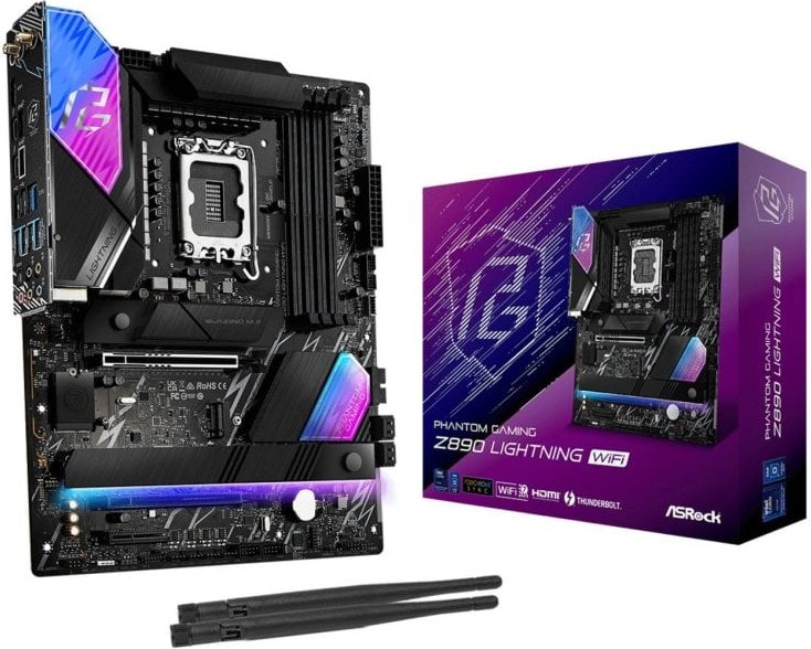 Placa Base ASRock Z890 ATX LGA1851 Z890 Lightning WiFi DDR5 M.2 PCIe 5.0 Thunderbolt 4 Wi-Fi 7