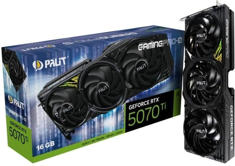 Tarjeta gráfica Palit GeForce RTX 5070 Ti GamingPro-S 16GB GDDR7 Reflex 2 RTX AI DLSS4