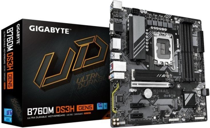 Placa Base GIGABYTE B760M DS3H GEN5 B760 Express LGA 1700 micro ATX DDR5 PCIe 4.0 2.5GbE