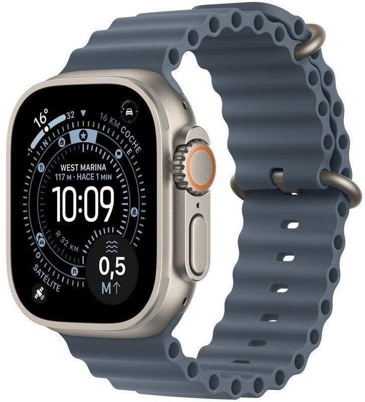 Apple Watch Ultra 3 GPS + Cellular 49mm Caja de Titanio Natural con Correa Ocean Azul Naútico