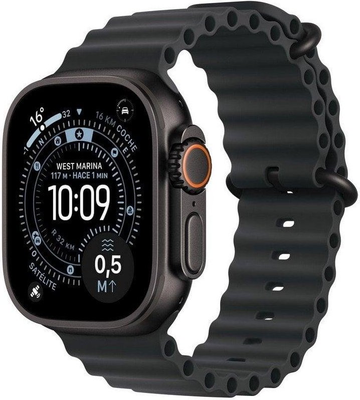 Apple Watch Ultra 3 GPS + Cellular 49mm Caja de Titanio Negro con Correa Ocean Negra