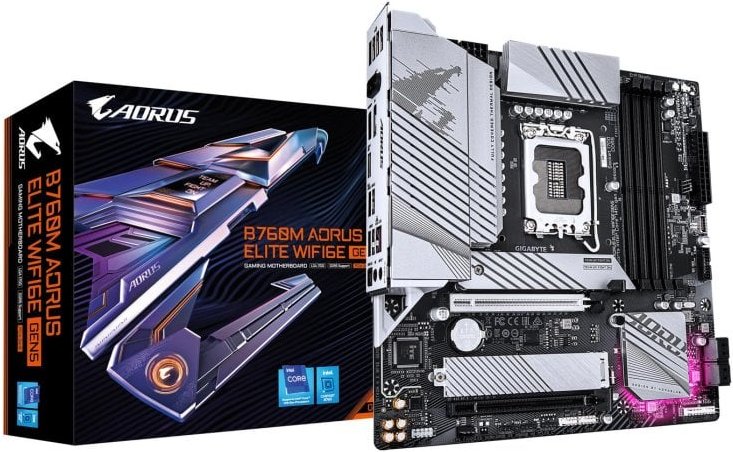 Placa Base Gigabyte B760M AORUS ELITE Intel B760 LGA1700 DDR5 micro ATX WiFi 6E PCIe 5.0 2.5GbE M.2 RAID