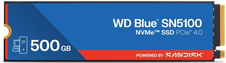 Disco Duro SanDisk 500GB M.2 NVMe 6600MB/s WD Blue SN5100 QLC 3D NAND Encriptado