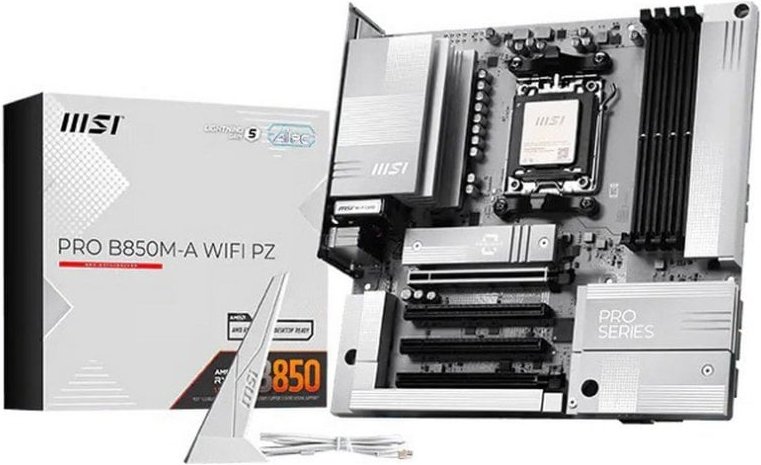 Placa Base MSI PRO B850M-A WIFI PZ AMD B850 AM5 DDR5 mATX Wi-Fi 7 PCIe 5.0 RAID