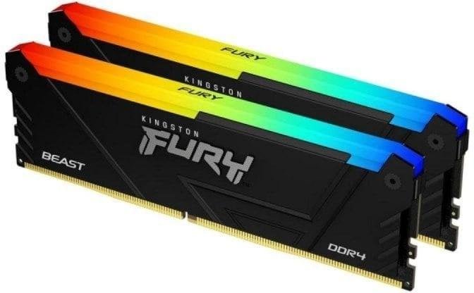Memoria RAM Kingston FURY Beast RGB 32GB 2x16GB DDR4 3600MHz CL18 Intel XMP RGB Negro