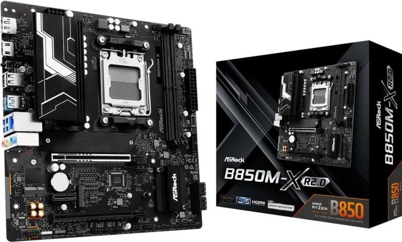 Placa Base Asrock B850M-X R2.0 AMD B850 AM5 DDR5 Micro ATX 2.5GbE M.2