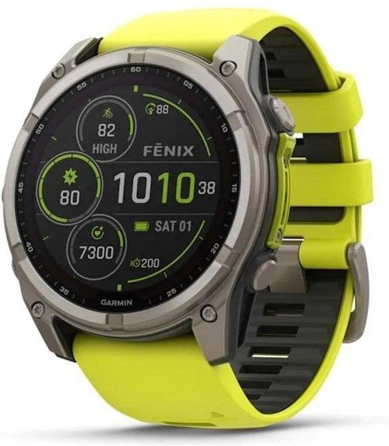 Garmin Fenix 8 WiFi Bluetooth GPS 51mm Digital Titanio Correa Grafito-Amarillo Talla Única Sapphire SpO2 Pulsómetro
