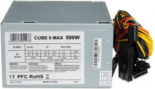 Fuente de Alimentacion iBox 500W Certificacion CE RoHS CUBE II Sin Modular ATX