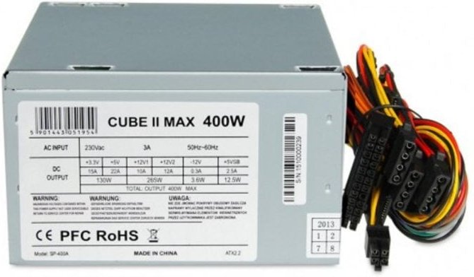 Fuente de Alimentación iBox 400W Certificación CE Modelo CUBE II Enfriamiento Activo