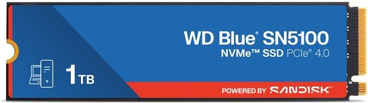 Disco Duro Western Digital WD Blue SN5100 1TB M.2 NVMe 7100MB/s Encriptación HW