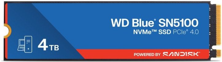 Disco Duro Sandisk WD Blue SN5100 4TB SSD M.2 6900MB/s NVMe PCIe 4.0 Encriptado