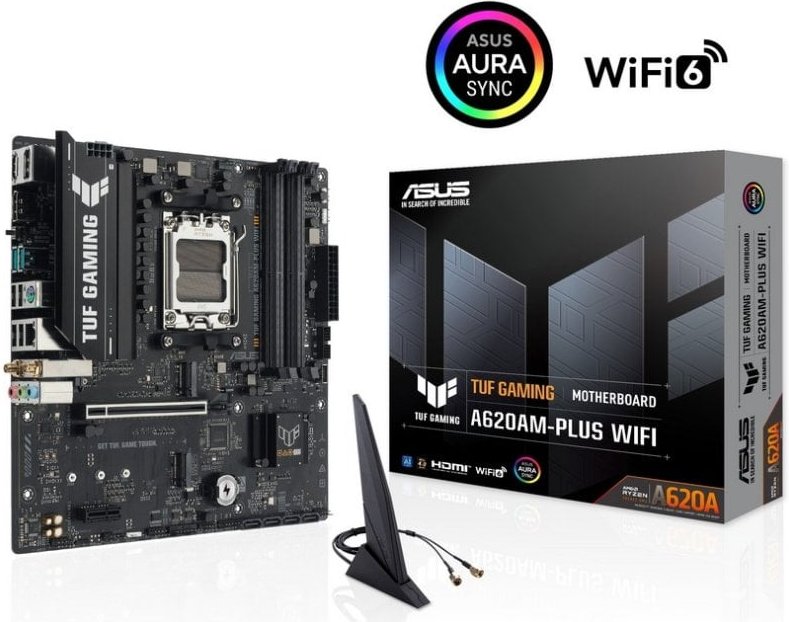 Placa Base ASUS TUF GAMING A620AM-PLUS WIFI A620 Socket AM5 DDR5 Micro ATX WiFi 6 Bluetooth 5.3 RAID RGB