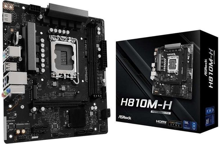 Placa Base ASRock H810M-H Intel H810 LGA1851 DDR5 Micro-ATX PCIe 4.0 M.2