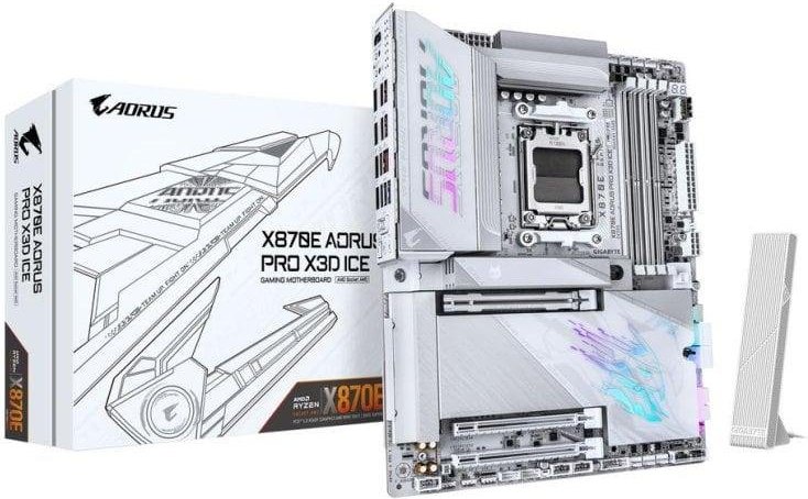 Placa Base GIGABYTE X870E AORUS PRO X3D ICE AMD X870E AM5 DDR5 ATX WiFi 7 PCIe 5.0 USB4 RGB