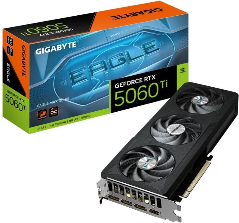 Tarjeta Gráfica Gigabyte GeForce RTX 5060 Ti WINDFORCE MAX OC 8 GB GDDR7 Reflex 2 RTX AI DLSS4