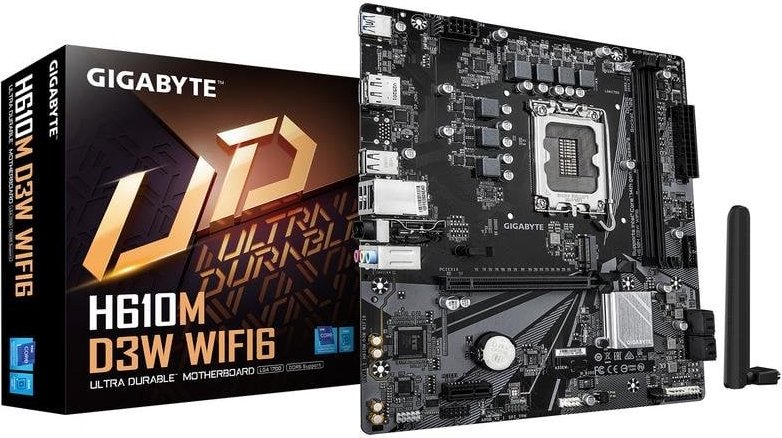 Placa Base Gigabyte H610M D3W WIFI6 H610 LGA 1700 DDR5 Micro-ATX WIFI6 Dual M.2 ALC897
