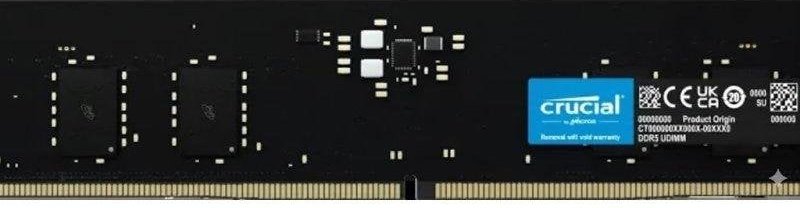 Memoria RAM Crucial 32GB 1x32GB DDR5 5600MHz CL46 AMD EXPO Intel XMP Negro
