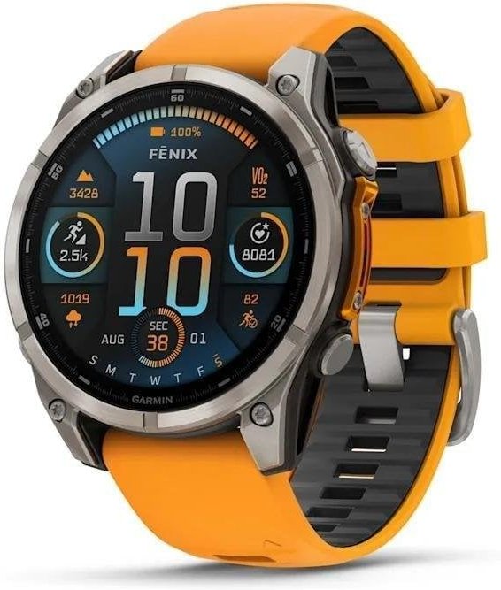 GARMIN Fenix 8 GPS WiFi 47mm AMOLED Sapphire Titanio Naranja Unisex Resistencia Agua 10ATM