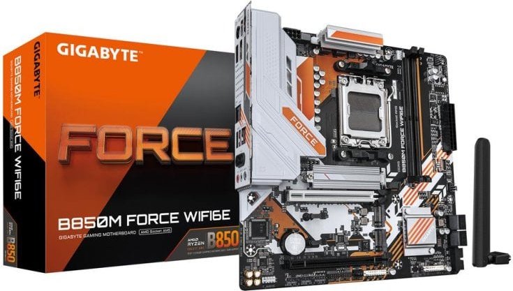 Placa Base Gigabyte B850M FORCE AMD B850 Zócalo AM5 DDR5 Micro ATX WiFi 6E PCIe 5.0 RGB